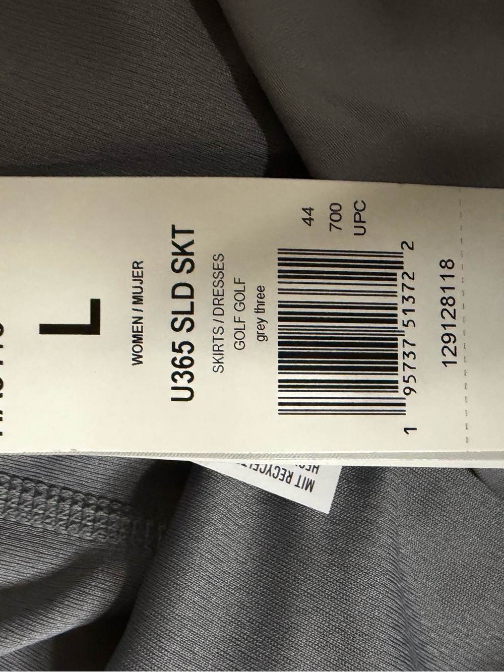 Adidas Gray Performance Skort Tennis Pickleball Golf Athleisure NWT Large - Picture 10 of 10